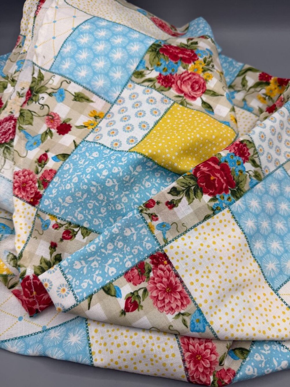 Pioneer Woman Sweet Rose Patchwork Tablecloth 68" Farmhouse Shabby Chic Floral